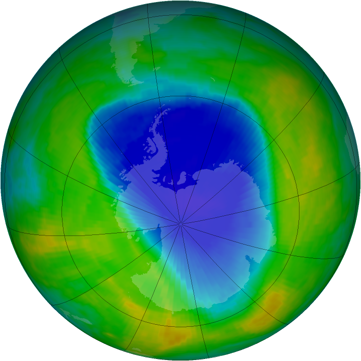 Antarctic ozone map for 10 November 1990